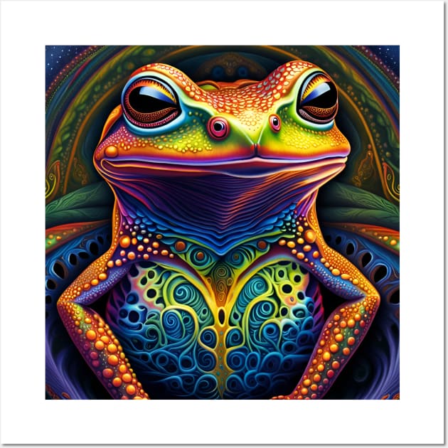 Froggy Animal Spirit (29.1) - Trippy Psychedelic Frog Wall Art by TheThirdEye